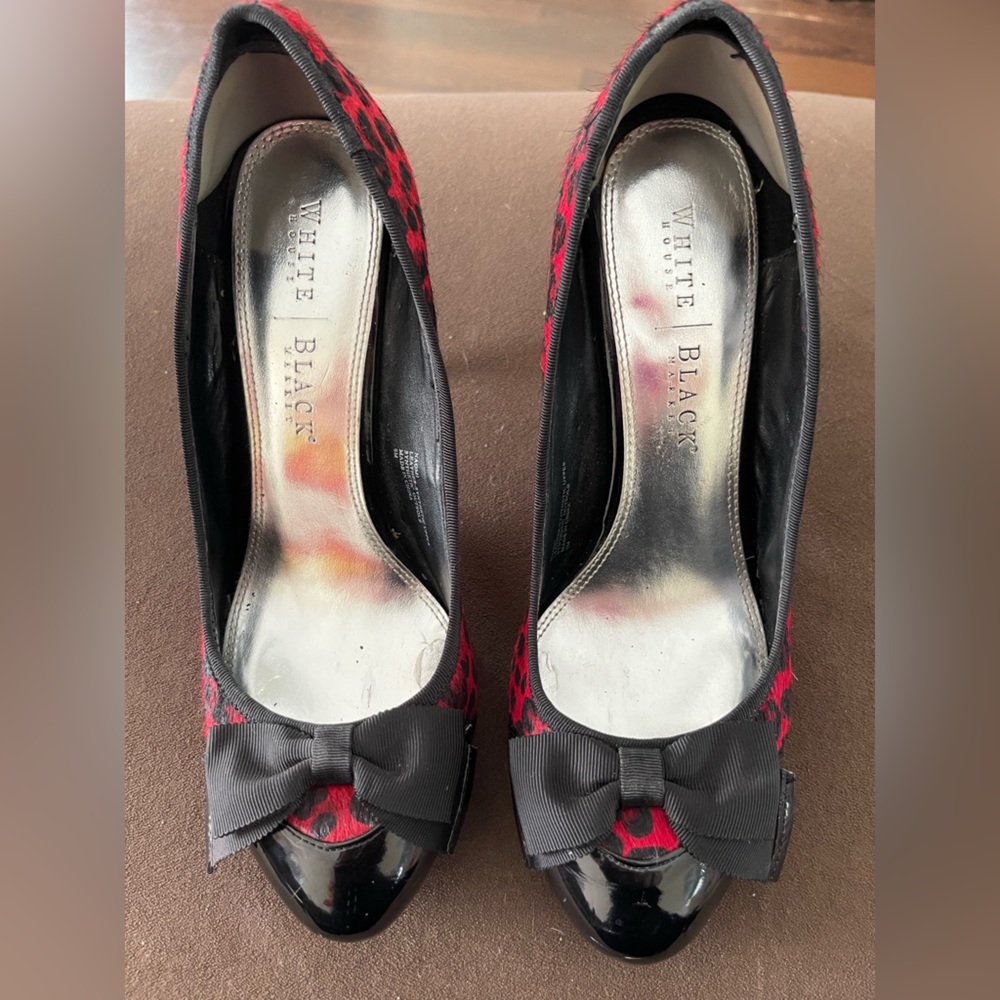 Black and red leopard heels size 9